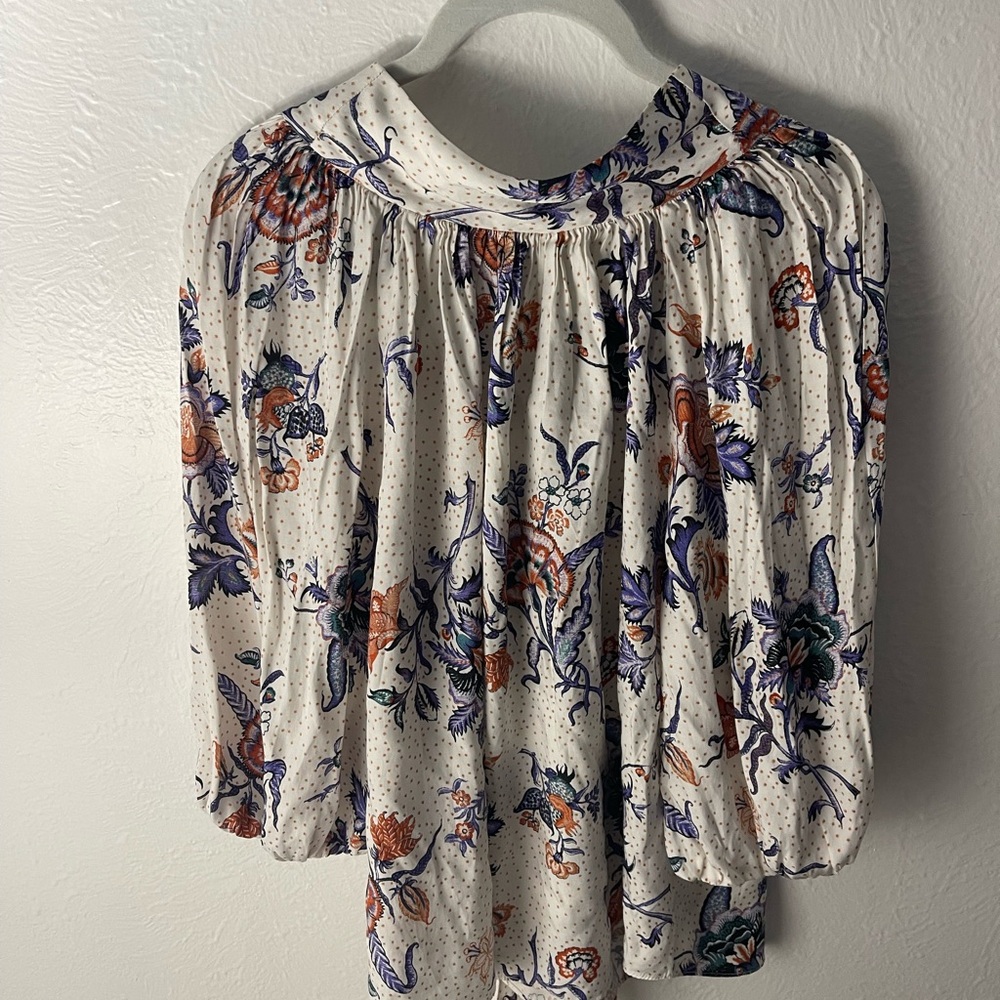 Rebecca Taylor White Floral Blouse